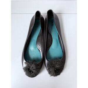 Oka-B Taylor Ballet Flats Jelly Rubber Waterproof Women’s Sz 8 Owl Feathers USA
